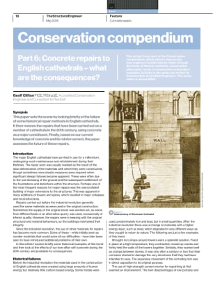 Conservation compendium. Part 6: Concrete repairs to English cathedrals – what are the consequences?