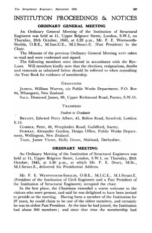 Institution Proceedings and Notices. Ordinary General Meeting