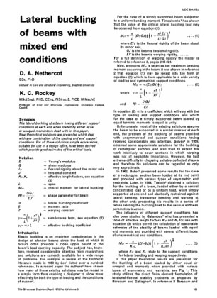 Lateral Buckling of Beams with Mixed End Conditions
