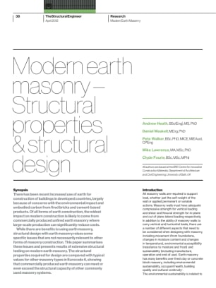 Modern earth masonry – Structural properties & structural design