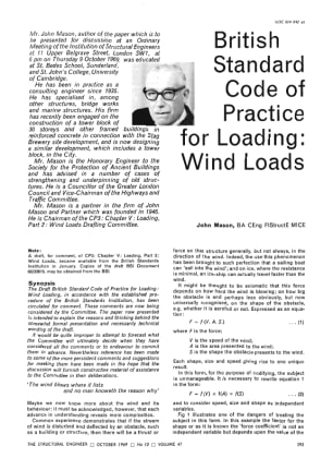 British Standard Code of Practice for Loading: Wind Loads