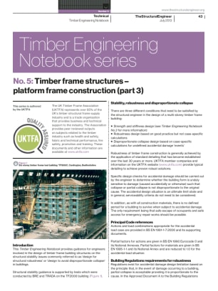 Timber Engineering Notebook series. No. 5: Timber frame structures – platform frame construction (pa
