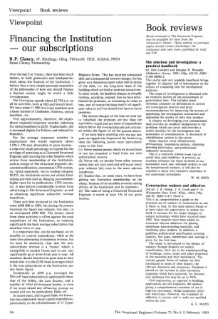 Financing the Institution - our Subscriptions