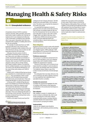 Managing Health & Safety Risks (No. 61): Unexploded ordnance