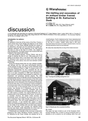 Discussion on The Resisting and Renovation of an Antique Timber Framed Building at St. Katherine's D