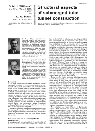 Structural Aspects of Submerged Tube Tunnel Construction