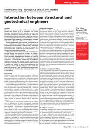 Interaction between structural and geotechnical engineers