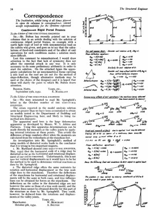 Correspondence Continuous Rigid Portal Frames