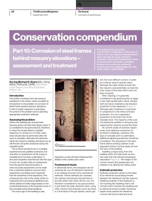 Conservation compendium. Part 10: Corrosion of steel frames behind masonry elevations – assessment a