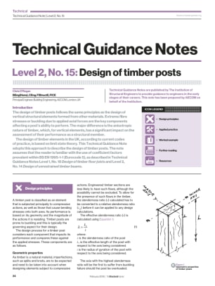Technical Guidance Note (Level 2, No. 15): Design of timber posts