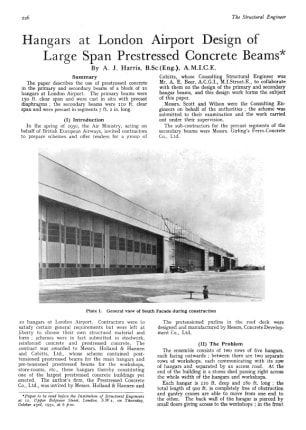 Hangars at London Airport Design of Large Span Prestressed Concrete Beams