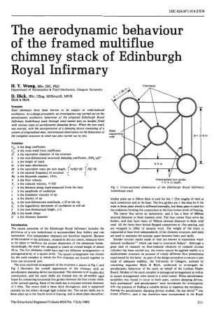 The Aerodynamic Behaviour of the Framed Multiflue Chimney Stack of Edinburgh Royal Infirmary