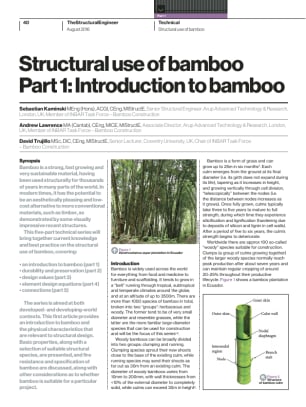 Structural use of bamboo. Part 1: Introduction to bamboo