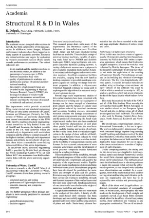 Academia. Structural R and D in Wales