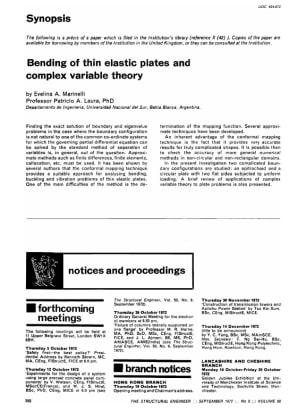 Synopsis Bending of Thin Elastic Plates and Complex Variable Theory by by Evelina A. Marinelli and P