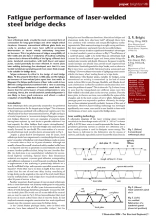 Fatigue performance of laser-welded steel bridge decks