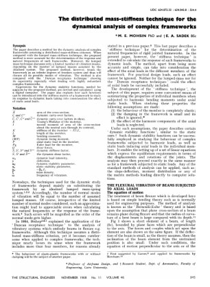 The Distributed Mass-Stiffness Technique for the Dynamical Analysis of Complex Frameworks