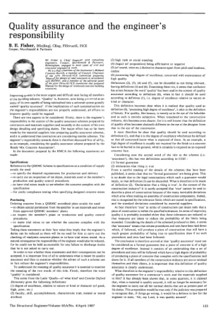 Quality Assurance and the Engineer's Responsibility