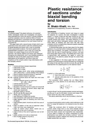 Plastic Resistance of Sections Under Biaxial Bending and Torsion