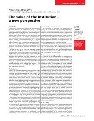 President’s address 2006: The value of the Institution – a new perspective