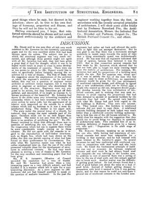 Discussion on The Architectural Treatment of Reinforced Concrete by W.J.H. Leverton