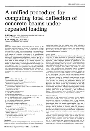 A Unified Procedure for Computing Total Deflection of Concrete Beams Under Repeated Loading
