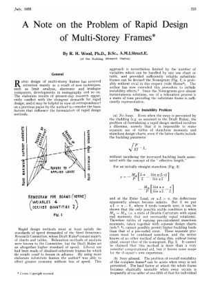 A Note on the Problem of Rapid Design of Multi-Storey Frames