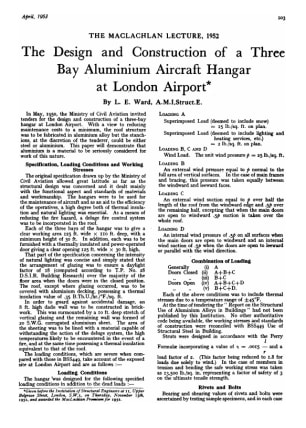 The Design and Construction of a Three Bay Aluminium Aircraft Hangar at London Airport
