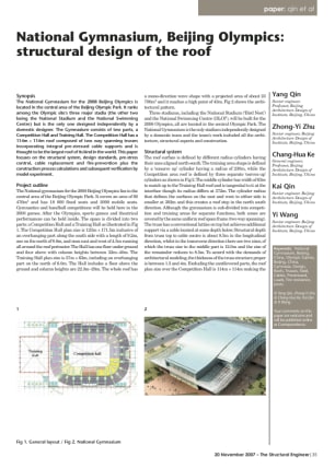 National Gymnasium, Beijing Olympics: structural design of the roof