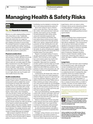 Managing Health & Safety Risks (No. 42): Hazards in masonry