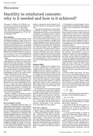 Discussion on Ductility in Reinforced Concrete: Why is it needed and How is it Achieved? by Professo