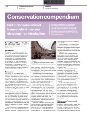 Conservation compendium. Part 9: Corrosion of steel frames behind masonry elevations – introduction