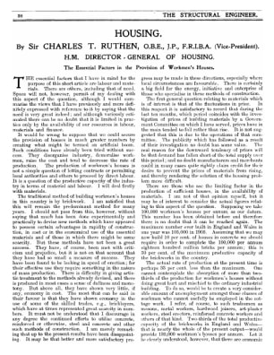 Housing: the essential factors in the provision of workmen's houses