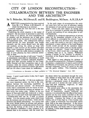 City of London Reconstruction - Collaboration between the Engineer and the Architect