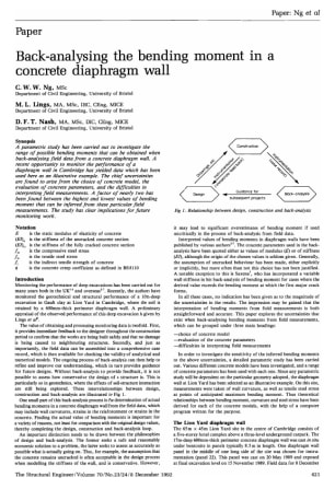 Back-Analysing the Bending Moment in a Concrete Diaphragm Wall