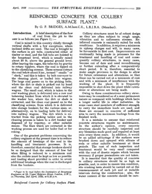 Reinforced Concrete for Colliery Surface Plant