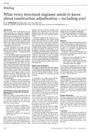 What Every Structural Engineer Needs to Know about Construction Adjudication - Including You!
