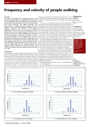 Frequency and velocity of people walking