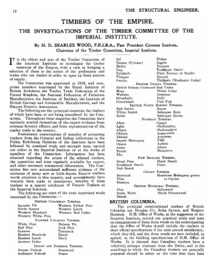 Timbers of the Empire. The Investigations of the Timber Committee of the Imperial Institute