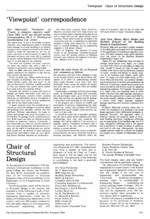 Correspondence on Viewpoint on Cracks in Domestic Masonry Walls by Iain MacLeod