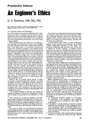 Presidential Address An Engineer's Ethics
