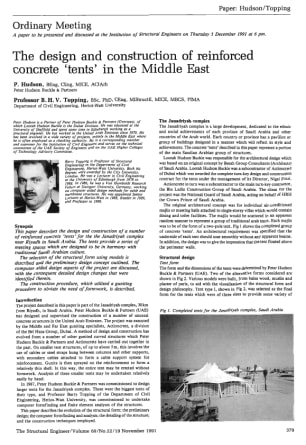The Design and Construction of Reinforced Concrete 'Tents' in the Middle East