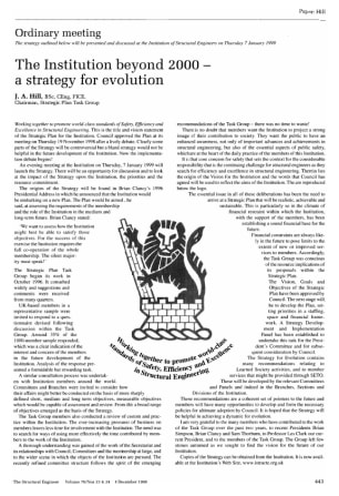 The Institution Beyond 2000 - a Strategy for Evolution