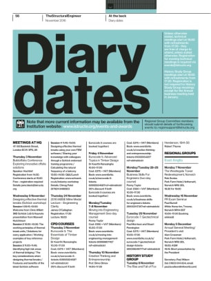 Diary dates (November 2016)