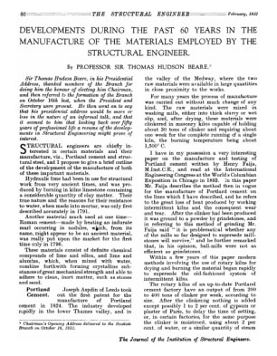 Developments in the past 60 years in the Manufacture of the Materials Employed by the Structural Eng