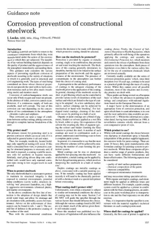 Corrosion Prevention of Constructional Steelwork