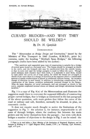 Curved Bridges - and Why They Should be Welded