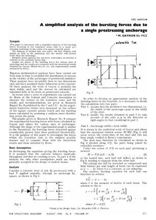 A Simplified Analysis of the Bursting Forces Due to a Single Prestressing Anchorage