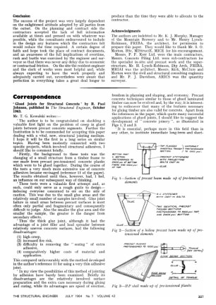 Correspondence. Glued Joints for Structural Concrete ' by R. Paul Johnson, published in The Structuu