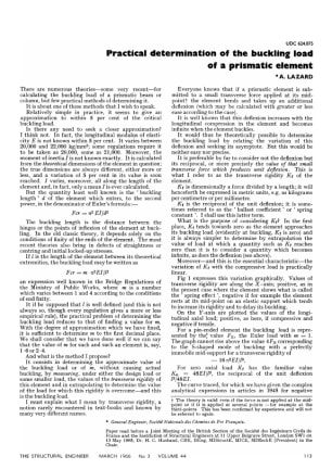 Practical Determination of the Buckling Load of a Prismatic Element